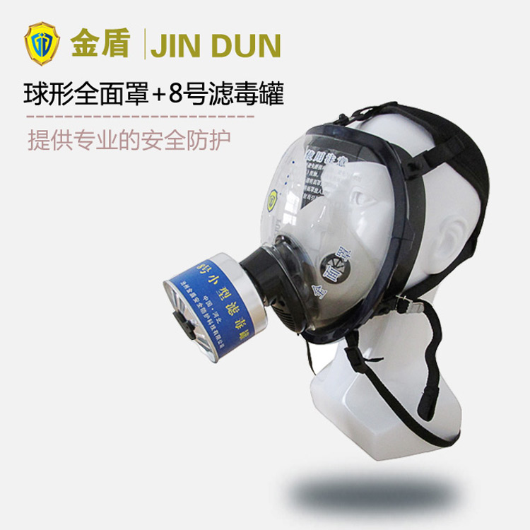金盾球形防毒面具+8号硫化氢滤毒罐 硫化氢专用防毒面具